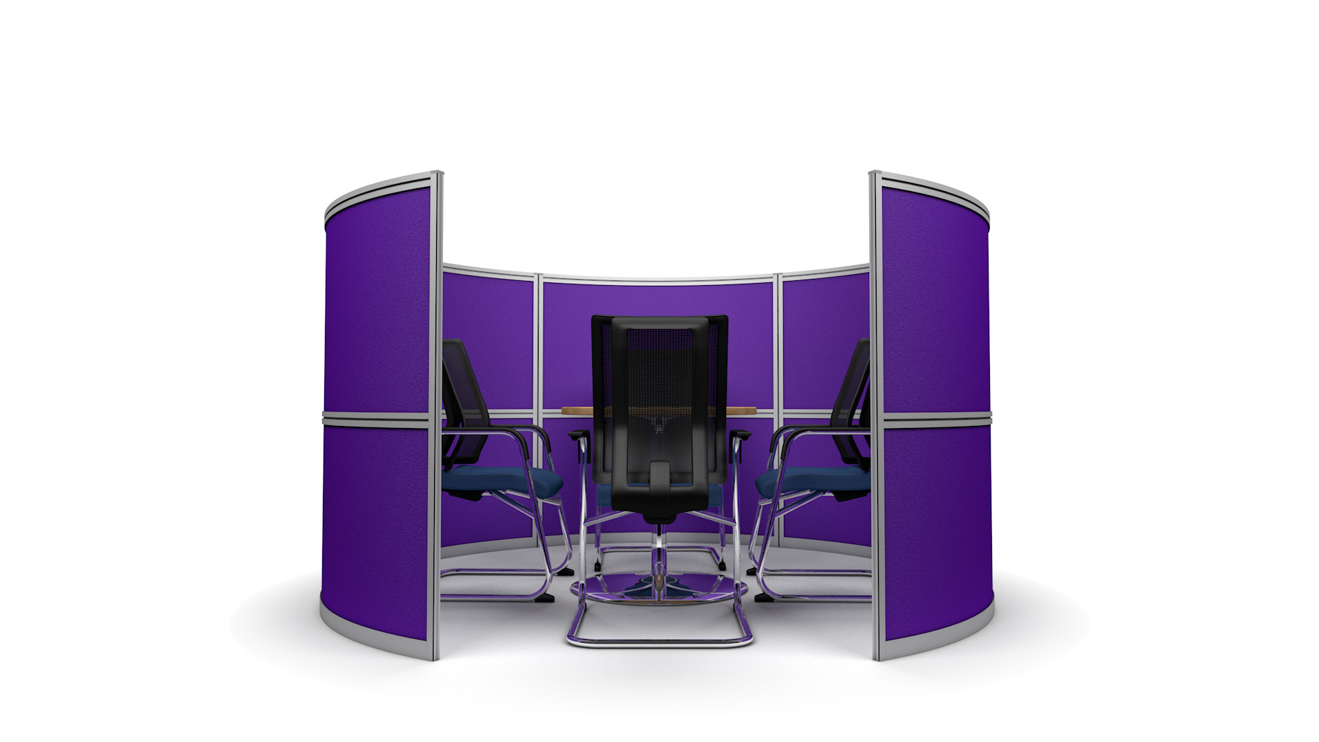 4 Person Round Office Meeting Booth 2.4m Wide